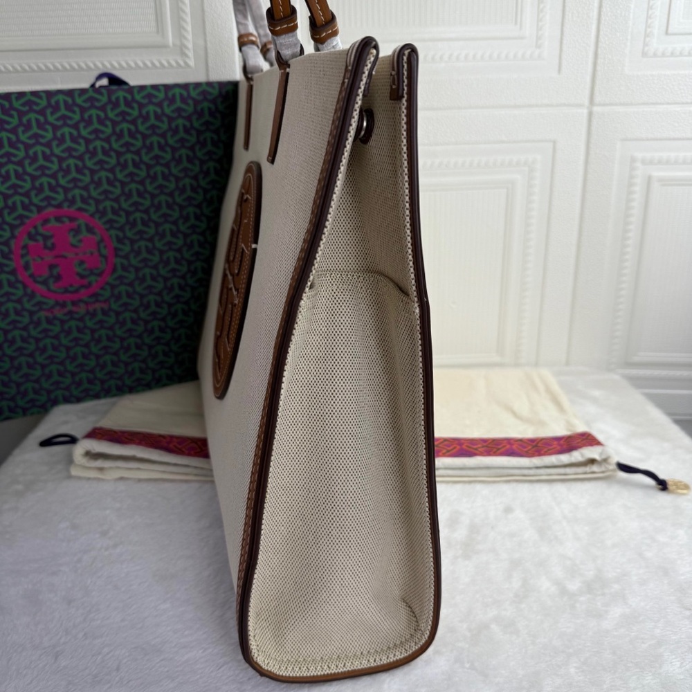 NEW Tory Burch Ella Canvas & Leather Tote Bag - Picture 5 of 11